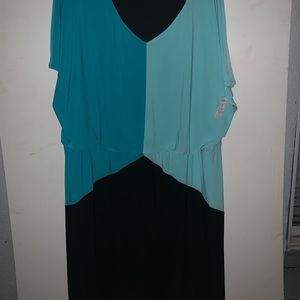 Blue and black dress